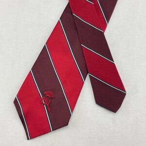 Countess Mara Mens Sistine Satin Necktie Red Burgundy Striped Luxury Designer